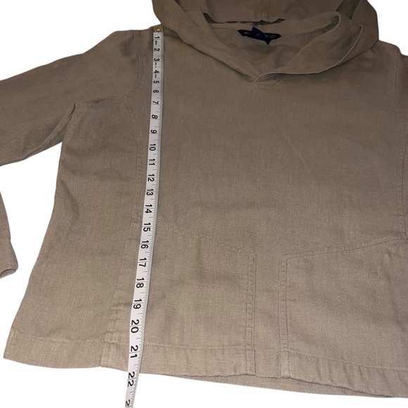EUC Exofficio Women’s Linen Hooded Long Sleeve Travel Shirt Taupe Olive Small - Picture 6 of 10